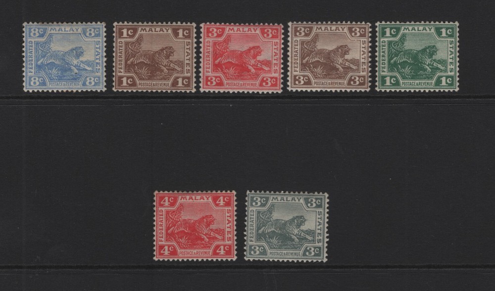 MALAYA SC#38/44 -- MH, VF, PARTIAL SET --