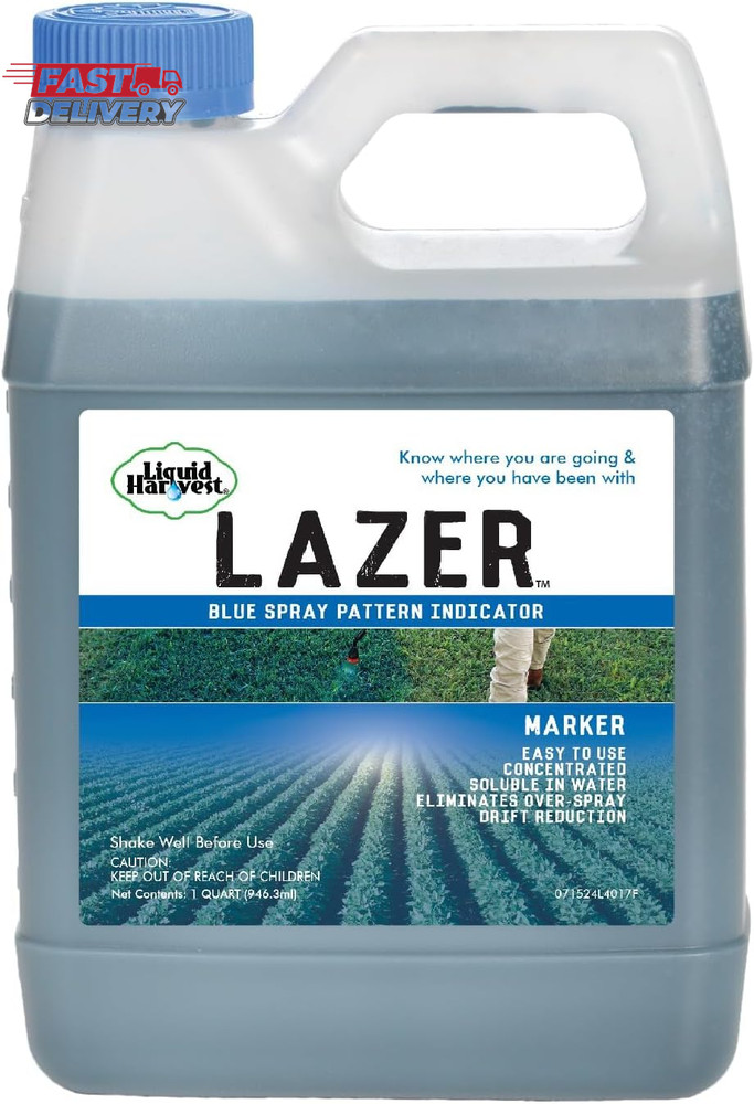 Liquid Harvest Lazer Blue - 32 Ounces - Concentrated Spray Pattern Indicator - P