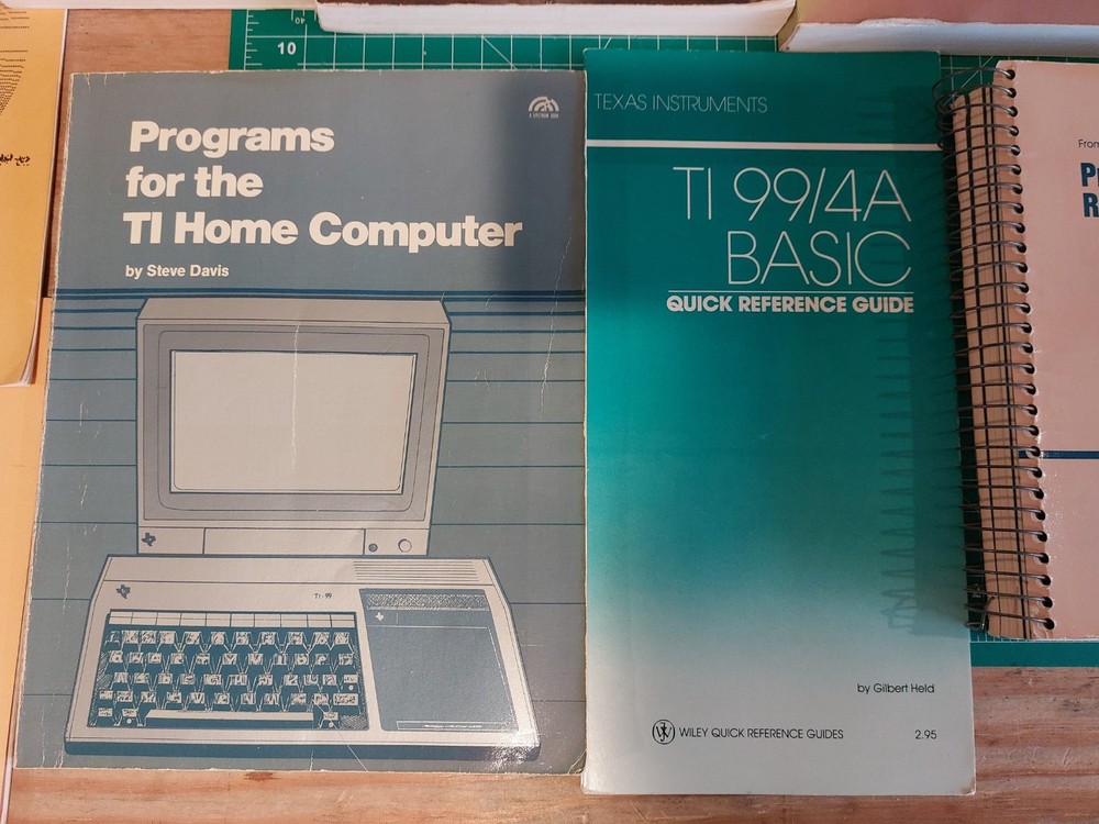 TI-99/4A Vintage Book Lot Basic Programs TI Bitmac ESC Time Lost 101 Tips Game