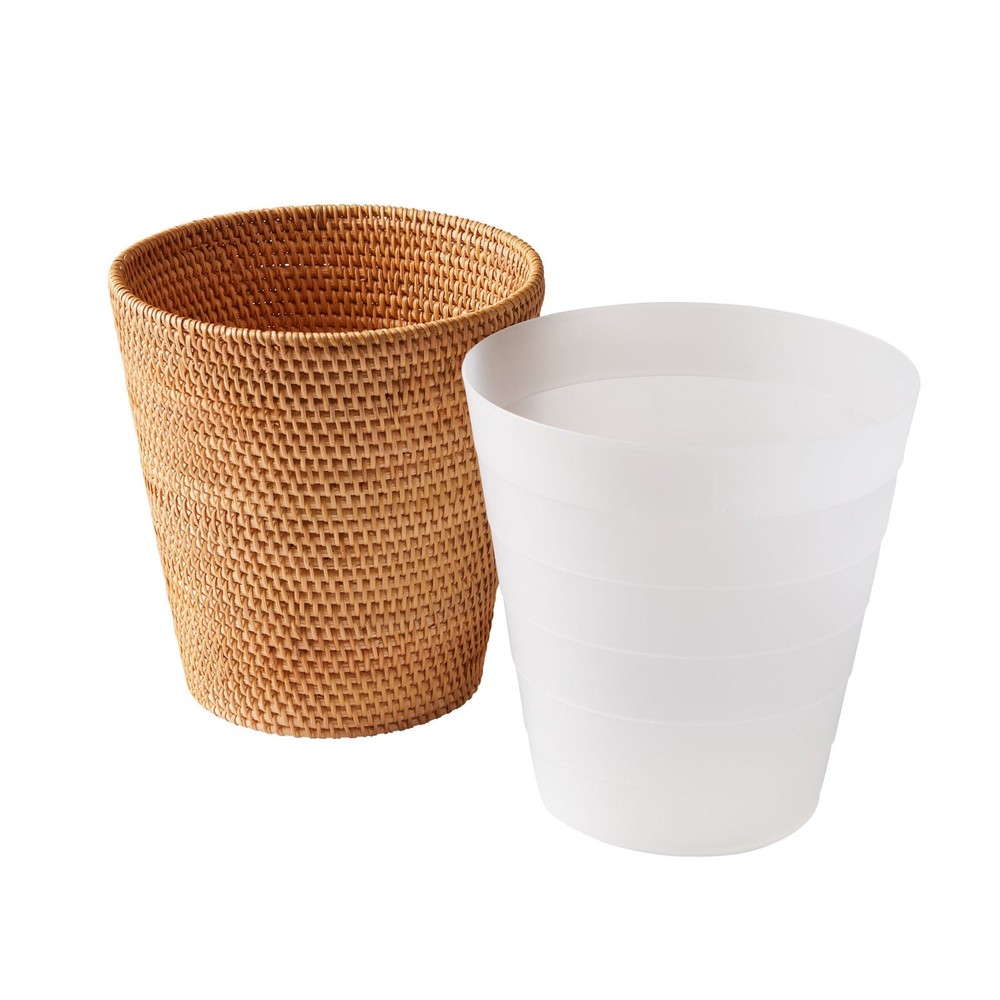 Rattan Bathroom Trash Can