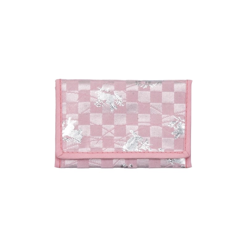 Tea Cloth Case (Chakin Holder) Checkered Rabbit, Pink