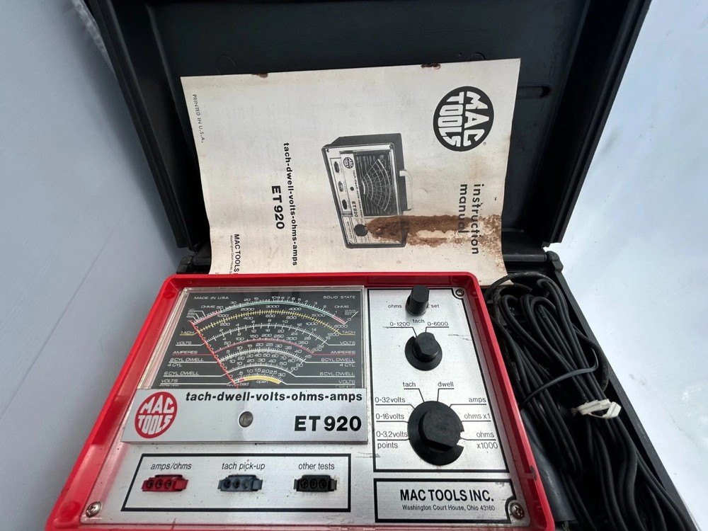Mac Tools Tach Dwell Volts Ohms Amps Analyzer Meter - ET920 - Complete - USED