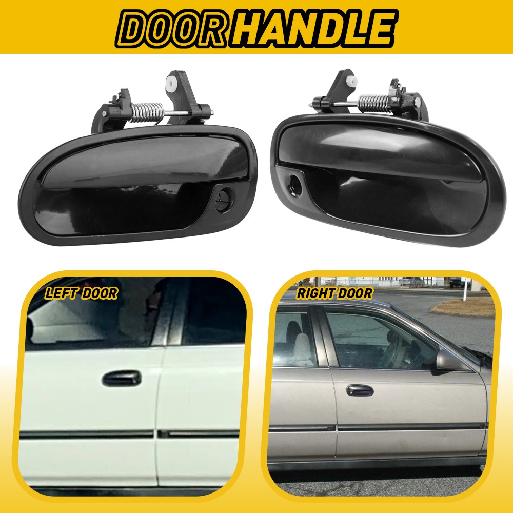 Exterior Door Handle Set For 96-2000 Honda Civic Primed Plastic Front Left Right