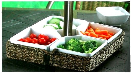 Multi-Use Buffet Server Stoneware 7Pc Set Dip Tray Patio Server Buffet Server