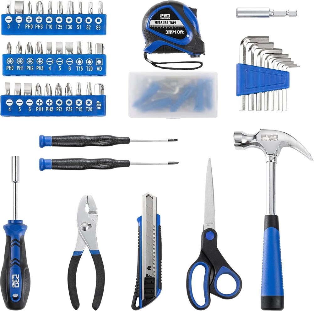 Prostormer 93-Piece Tool Kit, Basic Household Repair Tool Set with Toolbox