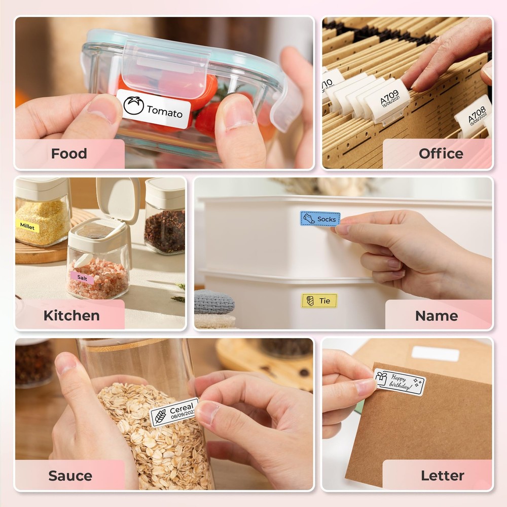 Nelko P21 Bluetooth Label Maker Machine with Tape, Portable Printer