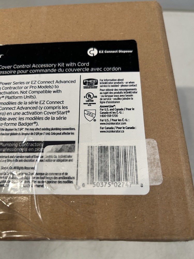 CCKIT 00A Insinkerator Cover Control Accessory Kit with Cord New OEM