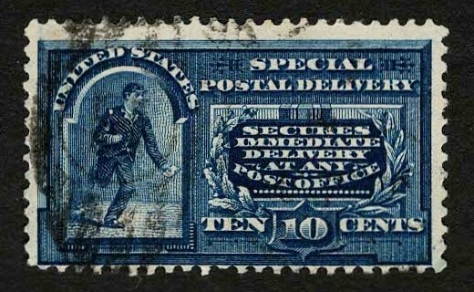 US 1895 #E5 Special Delivery Messenger Running 10c Blue Used