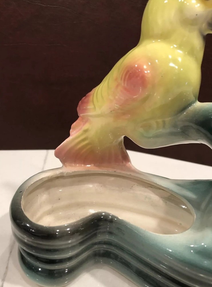 Parrot Planter Vase Vintage Ceramic USA