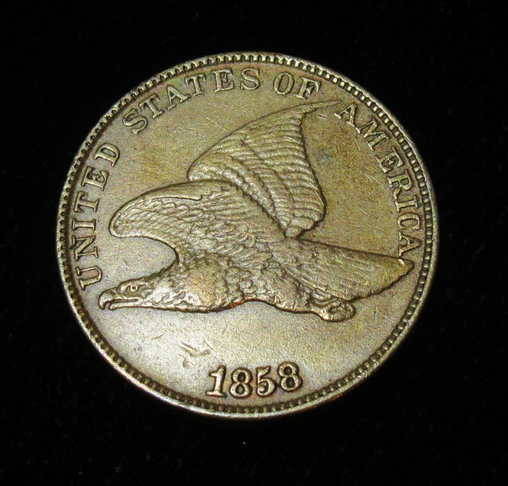 1858 Flying Eagle Cent 1C AU+