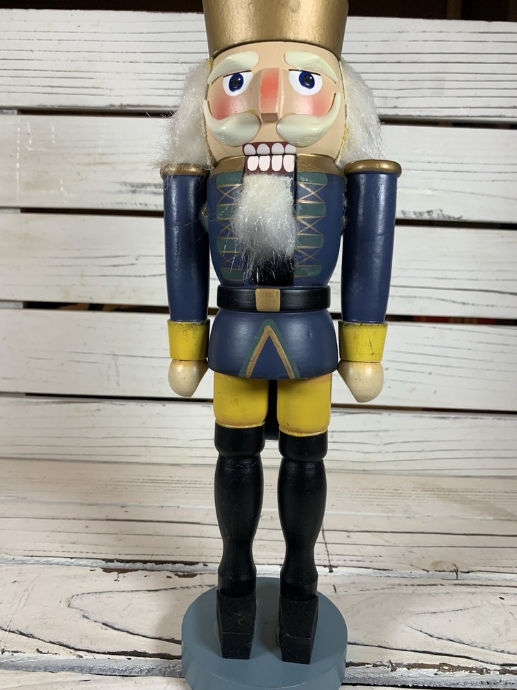German nutcracker King Yellow-blue, height 12”
