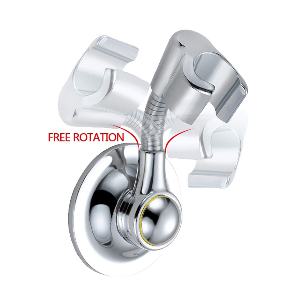 Bafeel Shower Head Holder Suction Cup Handheld Bracket Chrome Silver