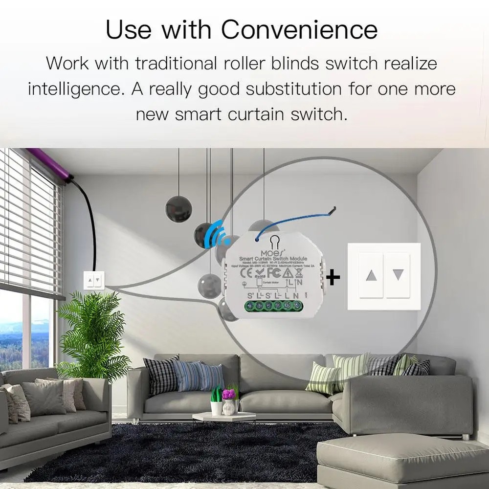 WiFi Smart Curtain Switch Graffiti APP Control RF Radio Frequency Remote Control