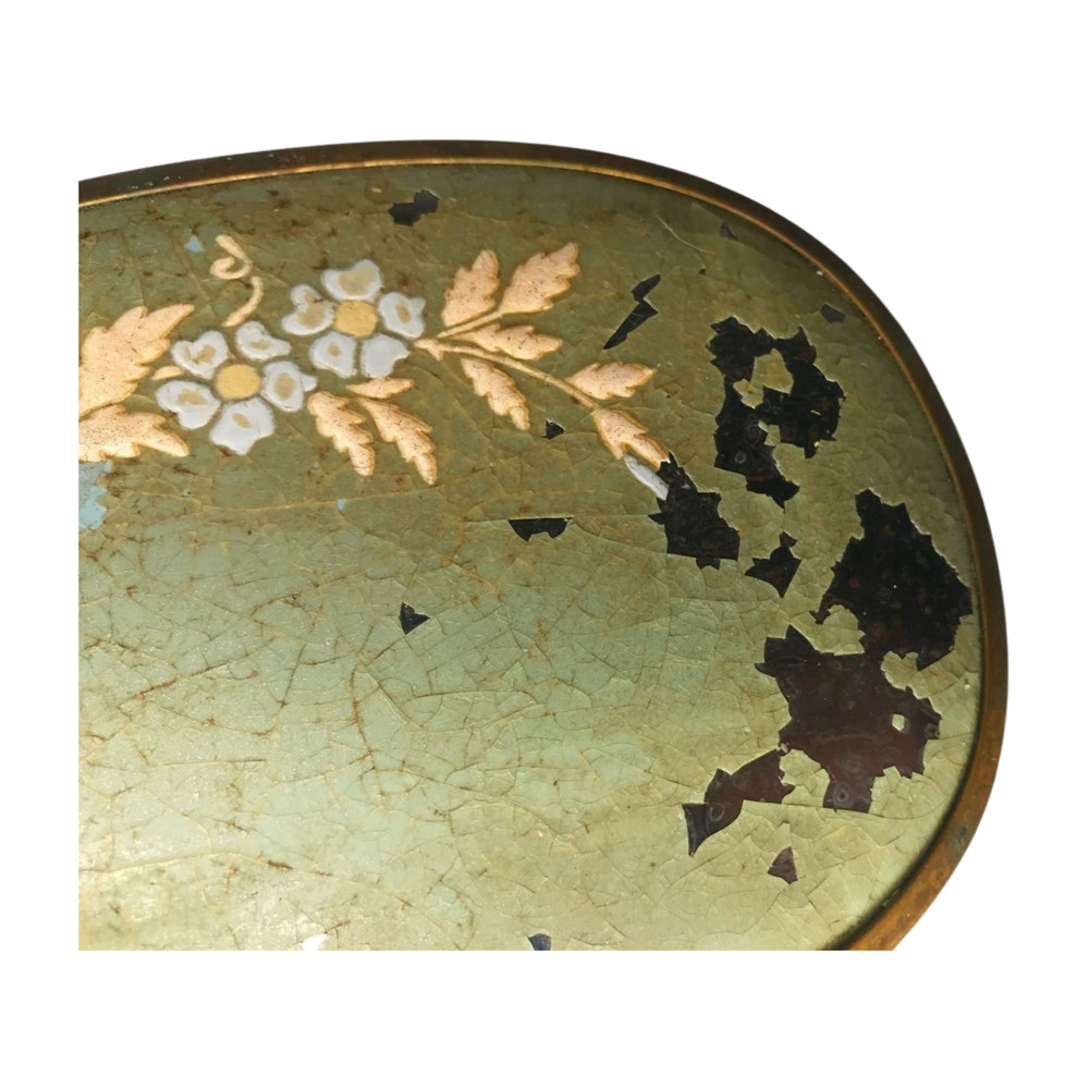 Old Floral Hand Mirror