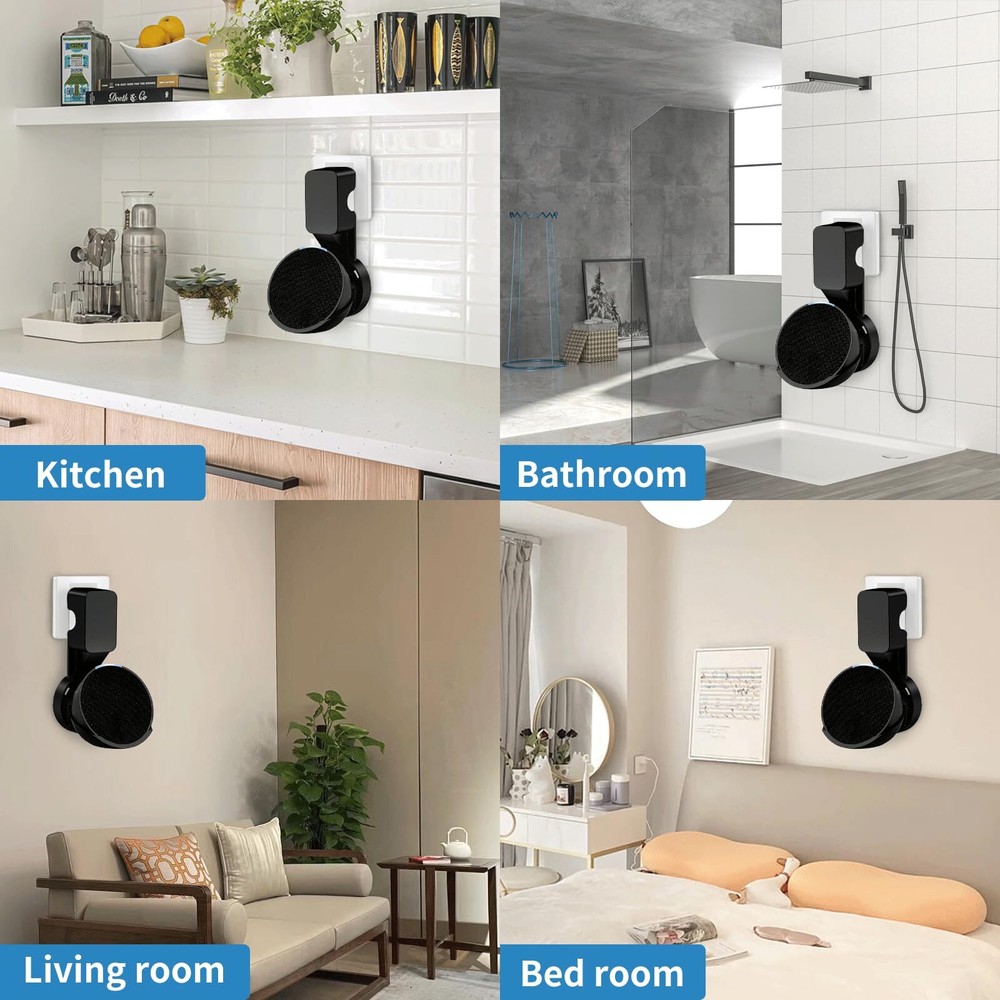 Wall Mount Holder for Echo Pop Outlet Hanger Stand with Cable Management Black