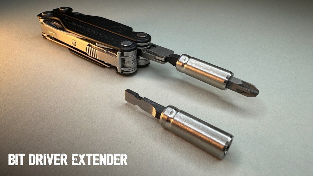Leatherman Pictured 1/4" socket adapter + BIT DRIVER EXTENDER