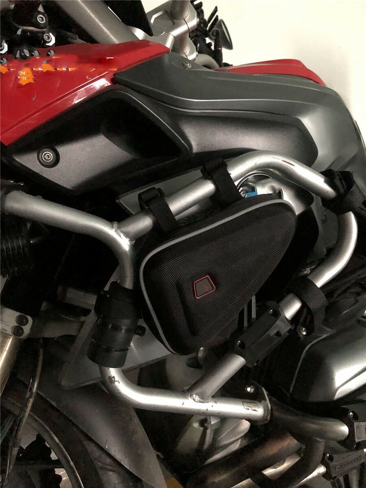 Motorcycle Saddle Storage Bag Engine Guard Mount Case Pouch Accessories Black