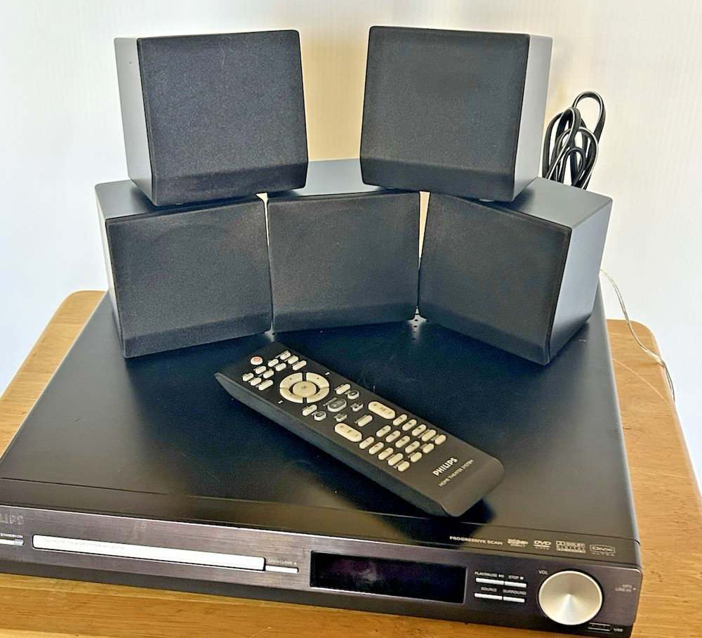 iRulu Mini Projector & Philips HTS3151D DVD Home Theater System Bundle 5 Speakes