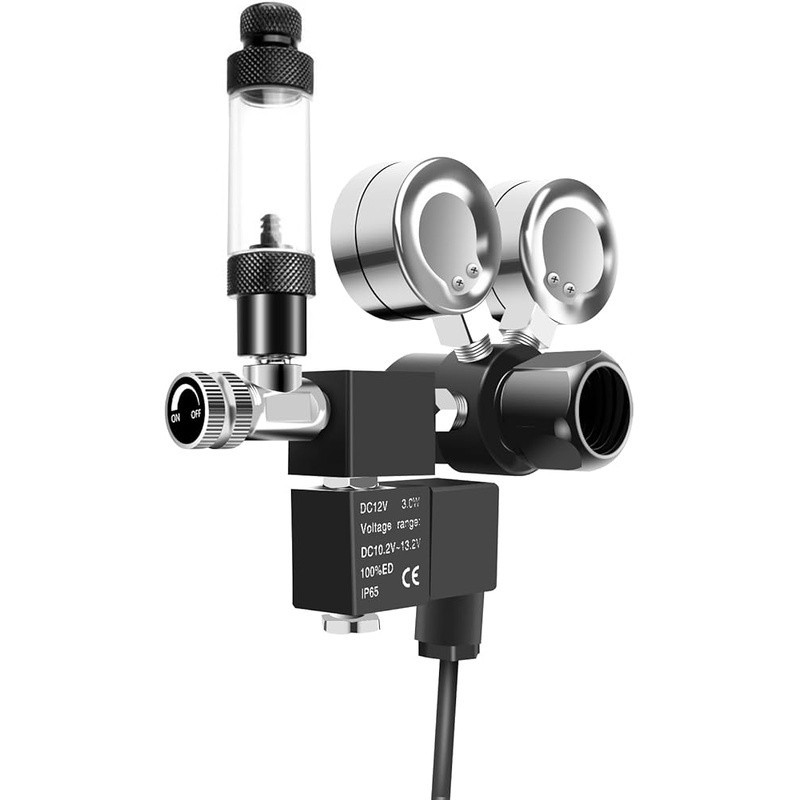 Updated DC Solenoid CO2 Regulator W/ Bubble Counter Fine Tuning Tools Aquarium