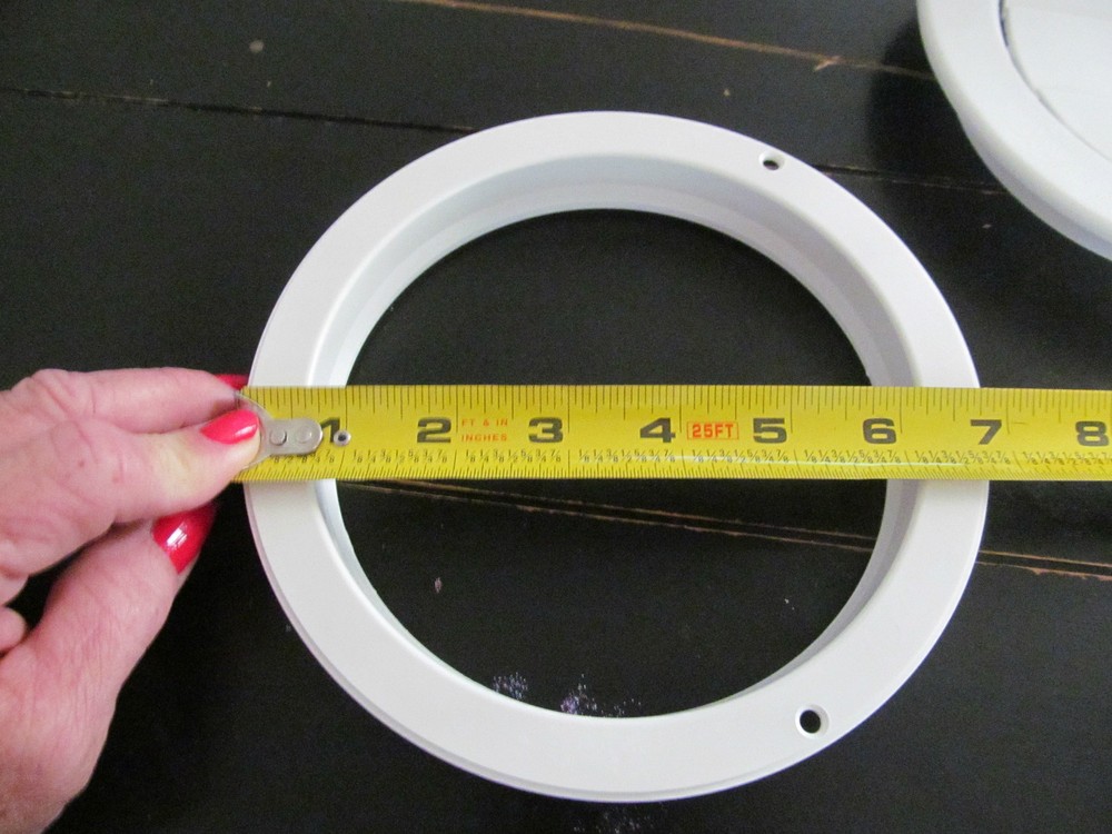 6 7/8" WHITE Round Ceiling A/C Vent 1 1/2" Collar Cover Open Close Rotate RV
