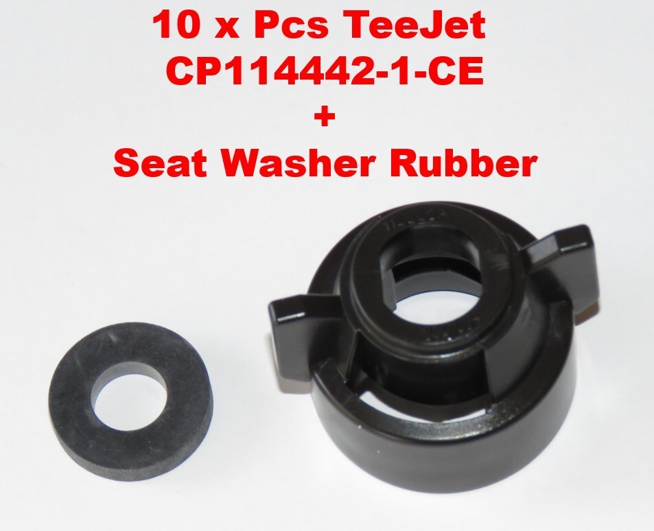 TeeJet Nozzle Quick Cap + Rubber 114442 (x 10 Pcs) Black Celcon Cap