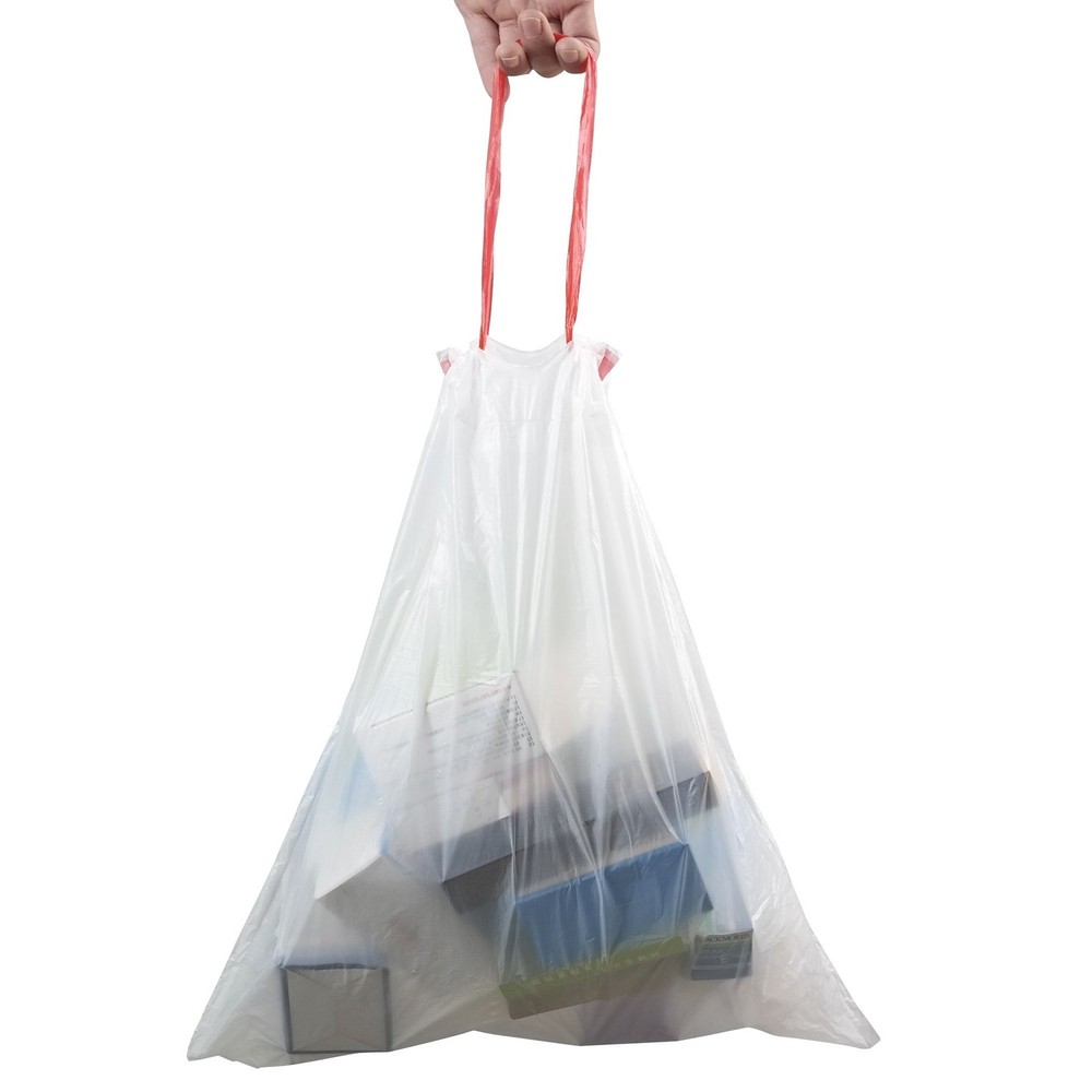 2.5 Gallon White Drawstring Trash Bags, 2 Rolls/120 Counts