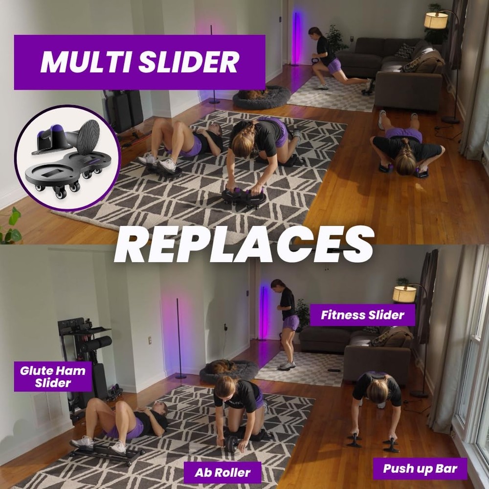 Multi Slider Home Gym Workout Device – All-in-One Core Training System Black