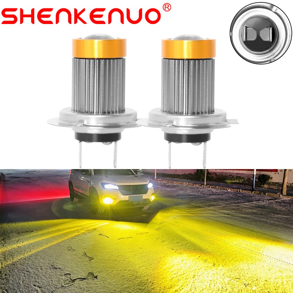 2pcs Error H7 LED Headlight Bulb Hi/Low Bulbs Beam 3000K Yellow Replacement
