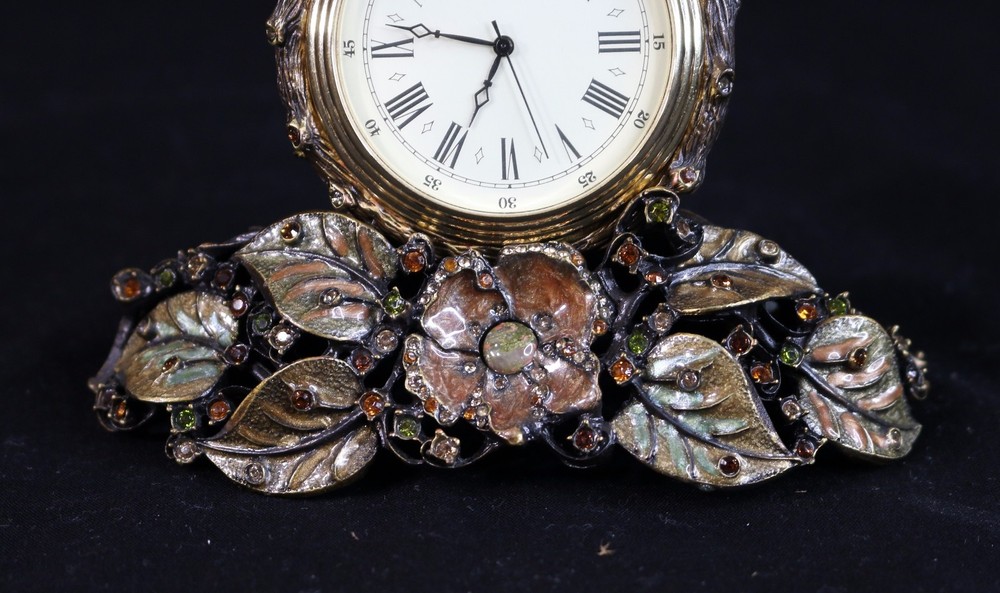 Jay Strongwater Mayfair Leaf & Bee Clock