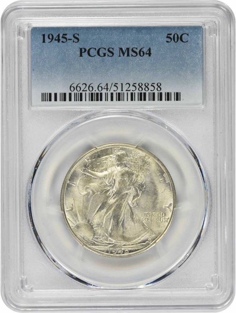 1945-S Walking Liberty Silver Half Dollar MS64 PCGS
