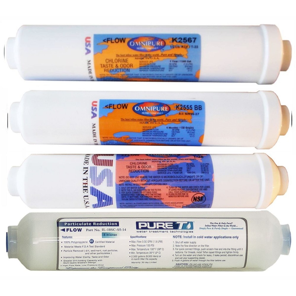 4pcs replacement filter set for portable Reverse Osmosis with KDF-55 & DI