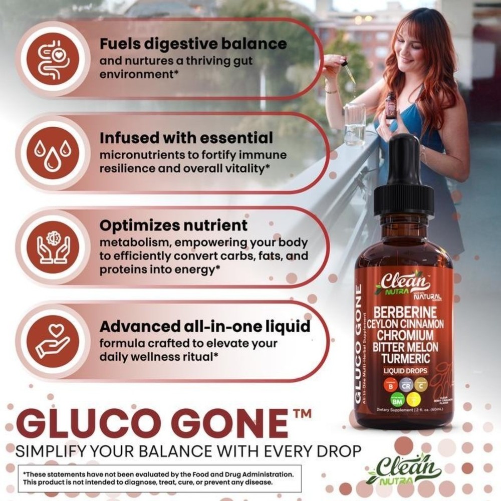 Clean Nutra Berberine & Ceylon Cinnamon Liquid Drops, Fast Absorption Supplement