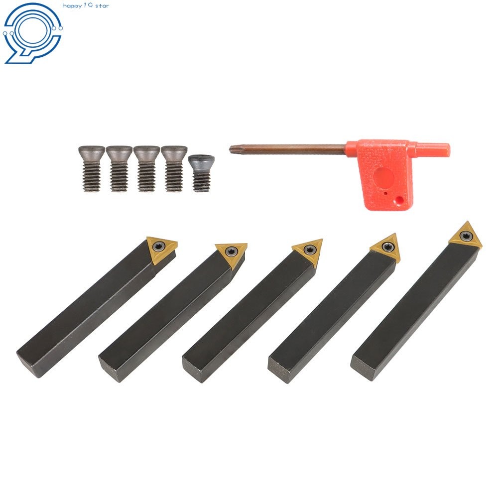 5 × 1/2" Carbide Indexable Turning Tool Lathe Tool Bit With Carbide Inserts