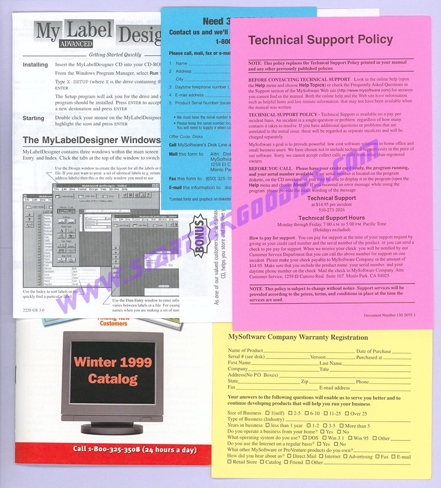 Computer Software "My Advanced Label Designer" Ver. 4.01 Complete in Box!