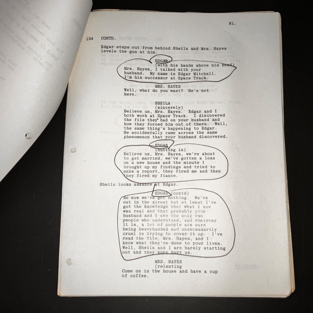 PSI FACTOR (1980) Peter Mark Richman's Notated Alien Sci-Fi Script + COA!