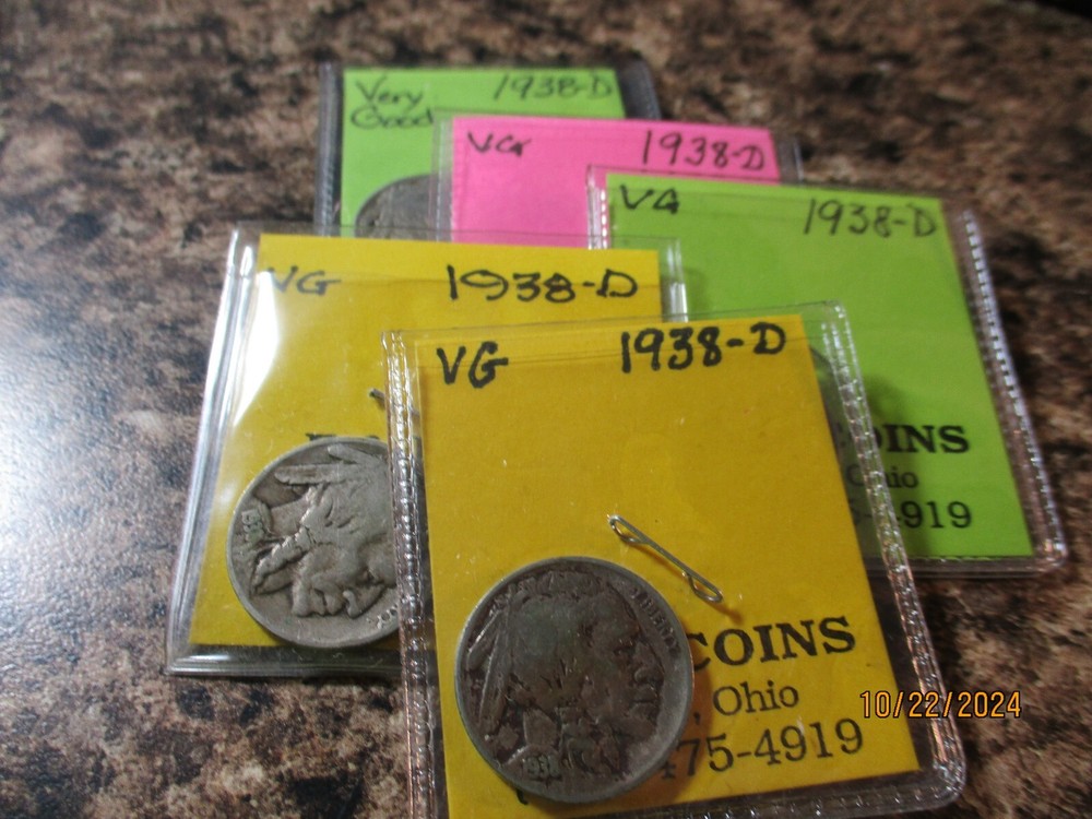 1938-D BUFFALO NICKEL VG   EE