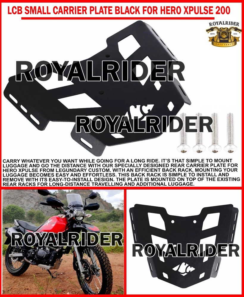 "LCB SMALL CARRIER PLATE, BLACK" FIT FOR HERO XPULSE 200