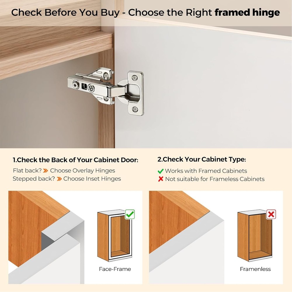 Concealed Cabinet Hinges Soft Close 1 Pair