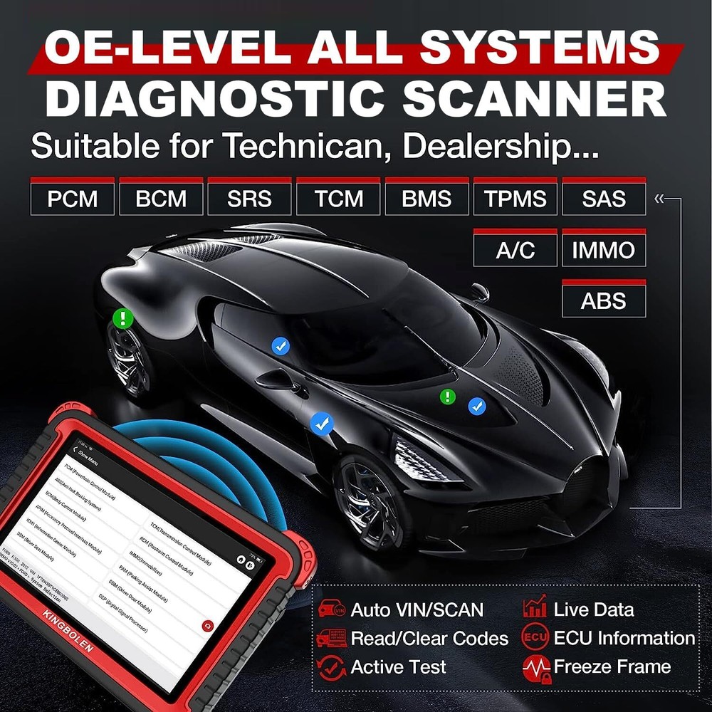 KINGBOLEN K8 Pro ALL System Bidirectional Diagnostic Scanner ECU Key Coding TPMS