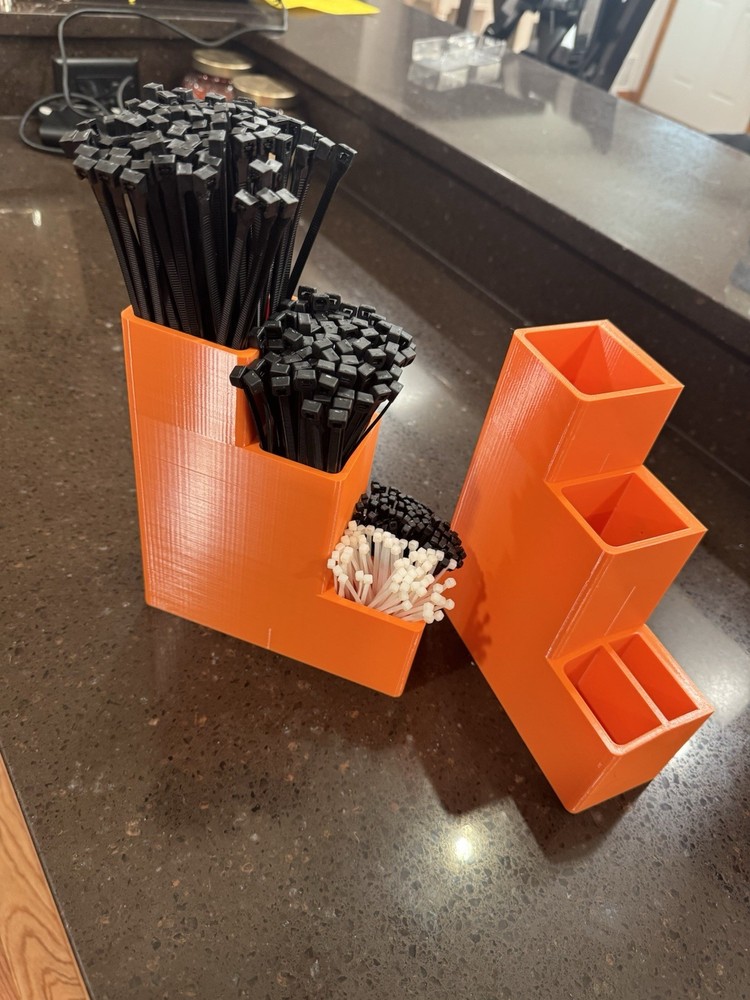 3d Printed Magnetic Zip Tie Holder (ORANGE)