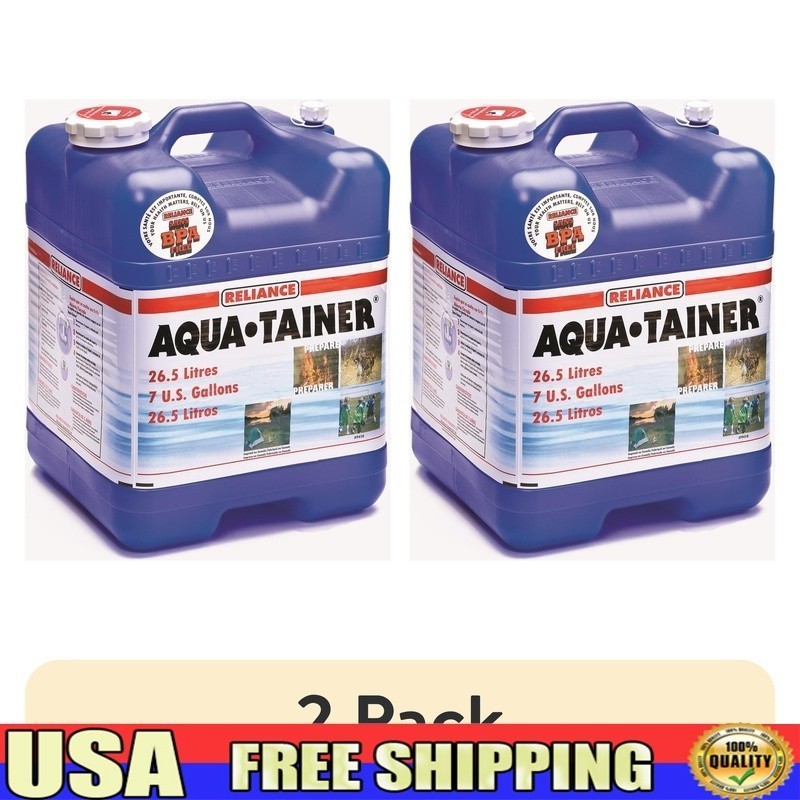 Stackable BPA Free Water Container W/ Ergonomic Handle Hideaway Spout 7 Gallon