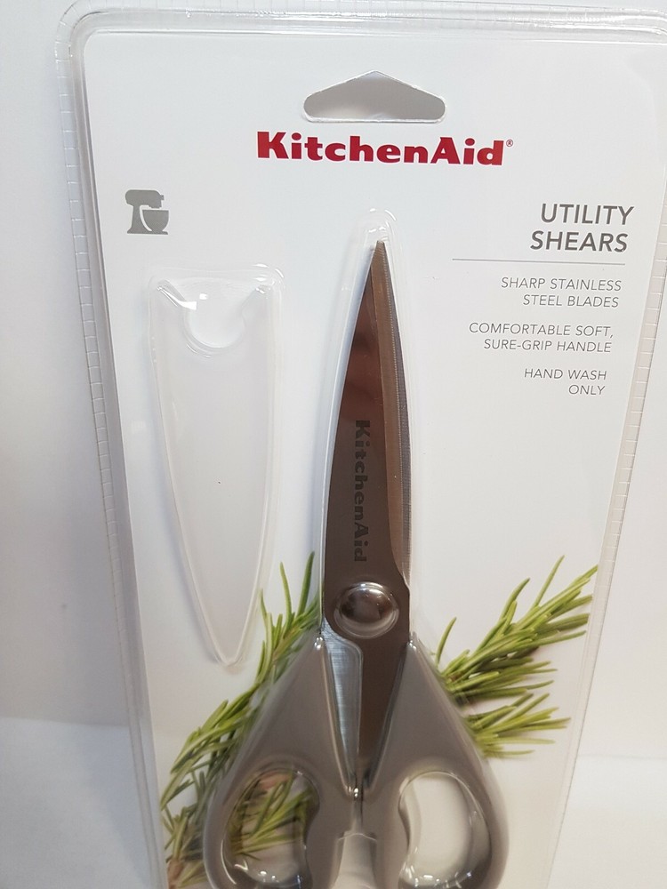 KITCHENAID ALL PURPOSE KITCHEN SHEARS SOFT GRIP GRAY STAINLESS NEW STYLE