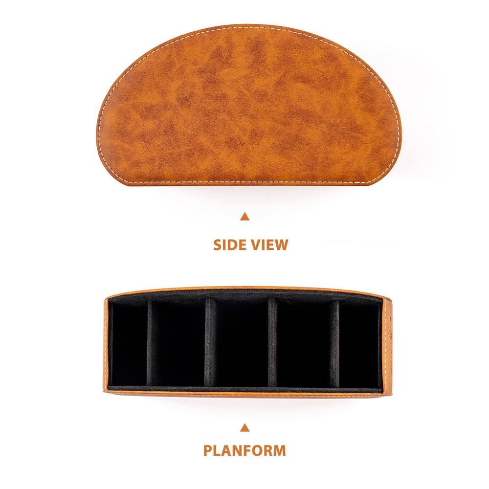 Remote Control Holders Organizer Box with 5 Compartment PU Leather Multi-func...