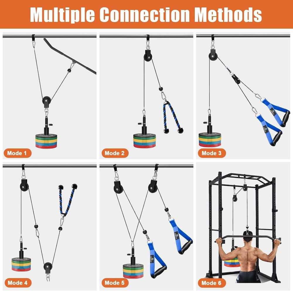 Home Gym Pulley System - Tricep Workout, Lat Pulldown, Biceps Curl, Triceps, ...