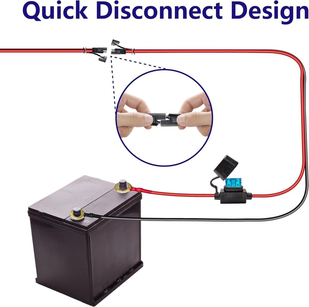 Charger Cable SAE to O Ring Terminal Quick Disconnect Harness