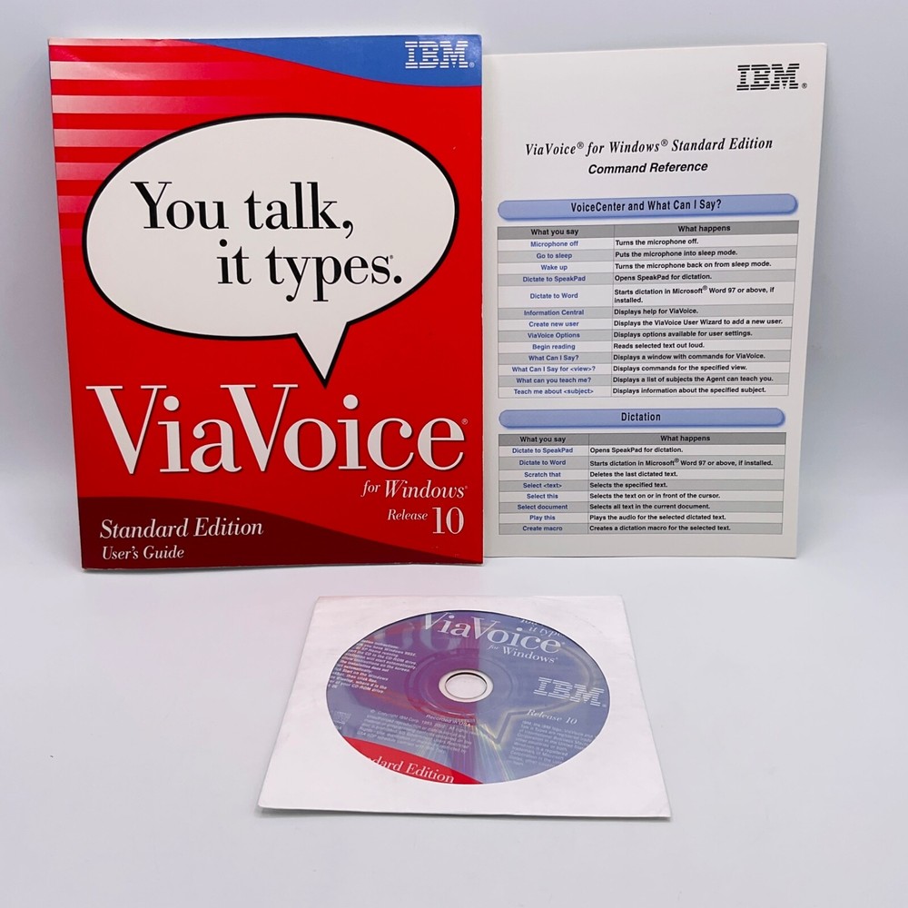 IBM ViaVoice for Windows Release 10 Standard Edition CD Software Manual 2002
