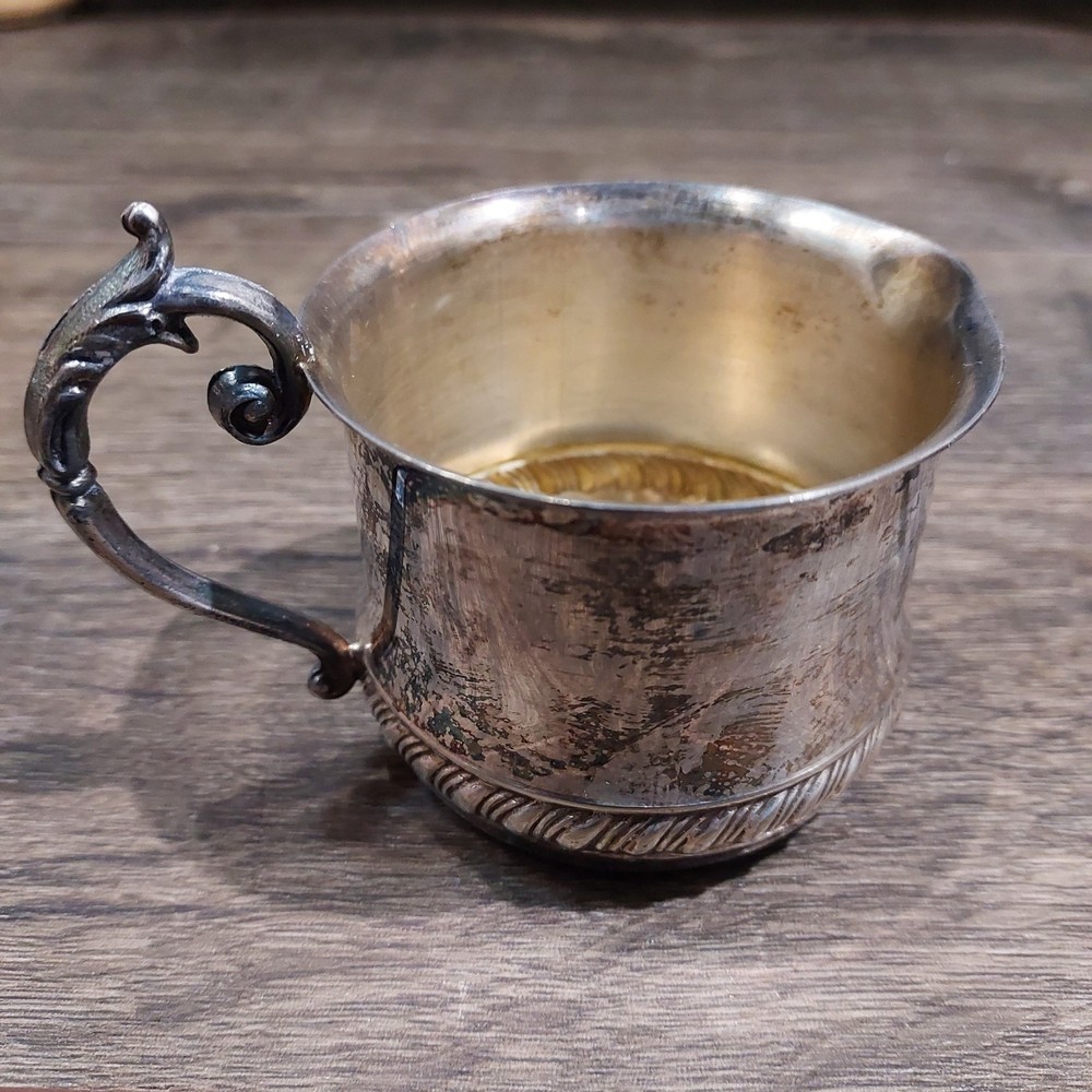 Cream and Sugar Set Silver Plate On Copper Vintage