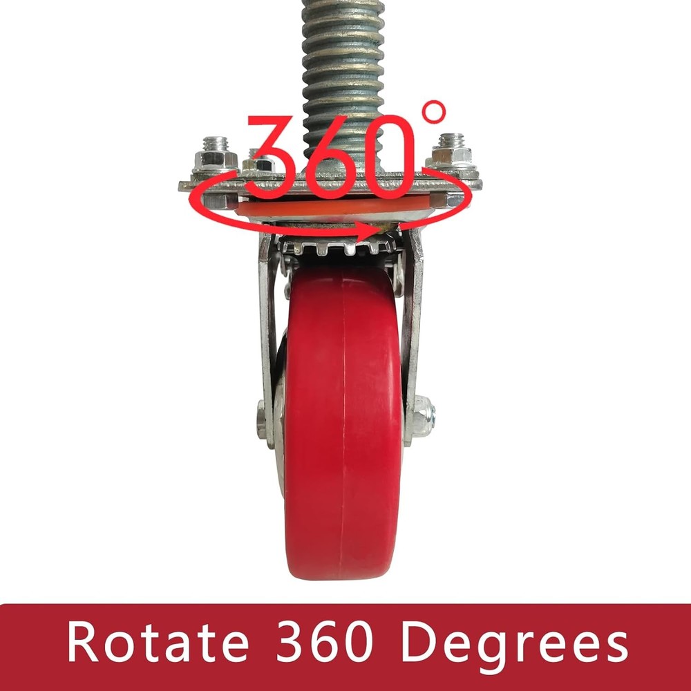 6"x 1.5" Adjustable Leveling Solid Screw Jack Scaffolding Swivel Wheels Caster