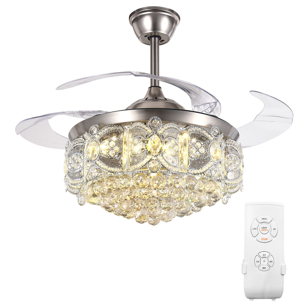 42" Ceiling Fan With Crystal Accents & Remote Control