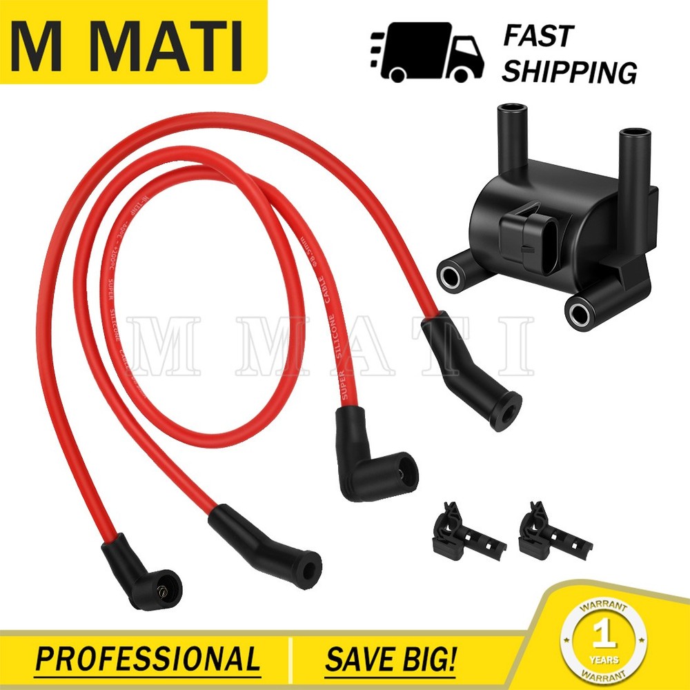 Ignition Coil w/ Spark Plug Wire Cap for FXD FXDB FXDC FXDF FXDL FXDLS FXDWG